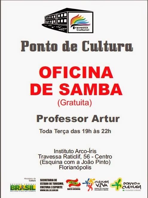 Oficina gratuita de Samba com professor Artur de Bem