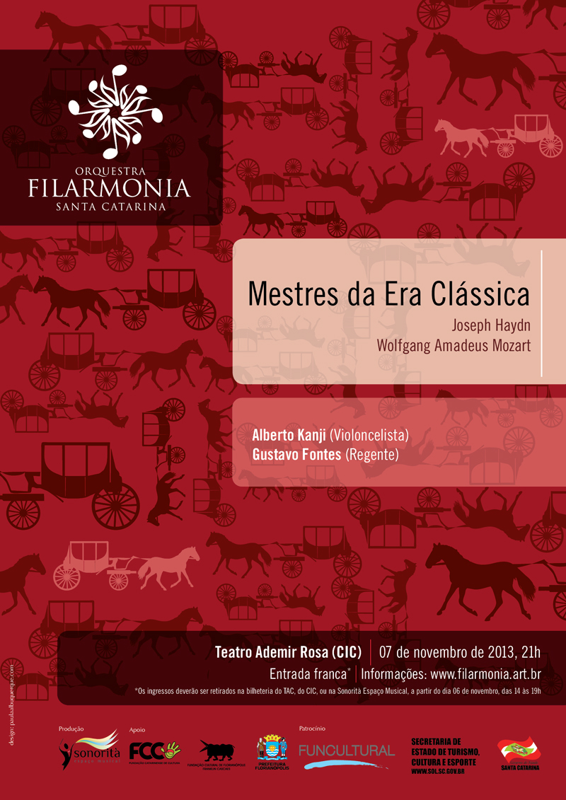 Concerto sinfônico “Mestres da Era Clássica”, da Orquestra Filarmonia SC