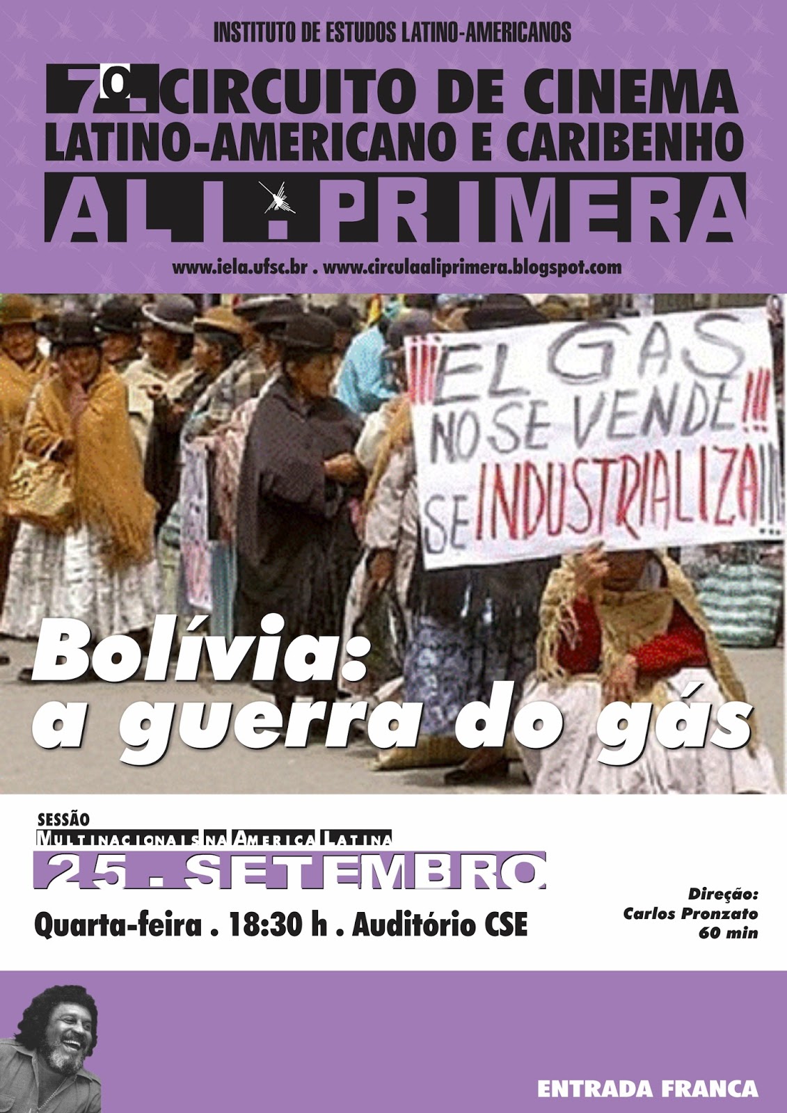 Exibição do filme “Bolívia: a guerra do gás”, de Carlos Pronzato