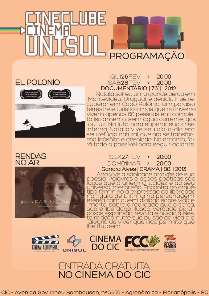 Cinema do CIC - Programação de 26 de fevereiro a 1º de março