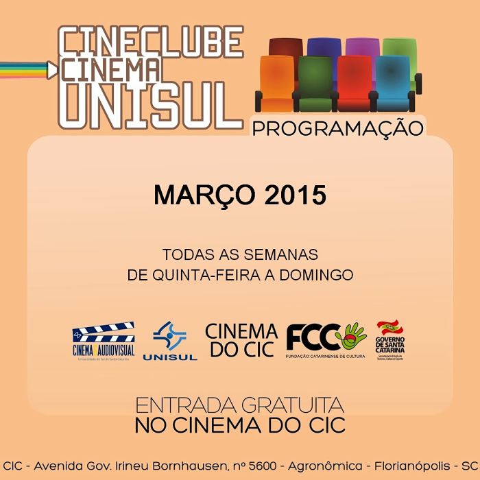 Cinema do CIC - Programação do mês de março