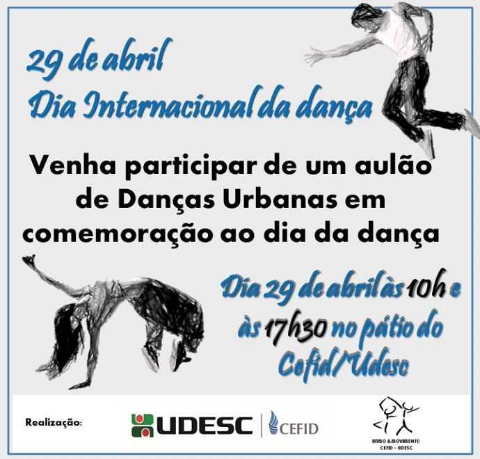 Aulões gratuitos de dança urbana - Dia Internacional da Dança