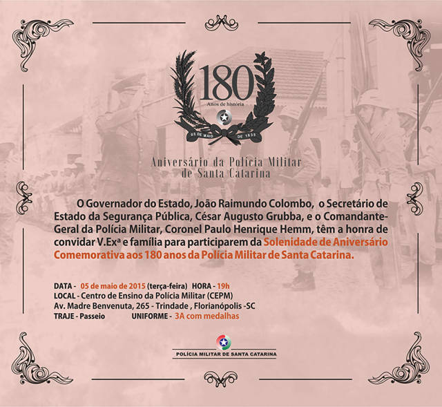 Comemoração do 180º aniversário da Polícia Militar de Santa Catarina