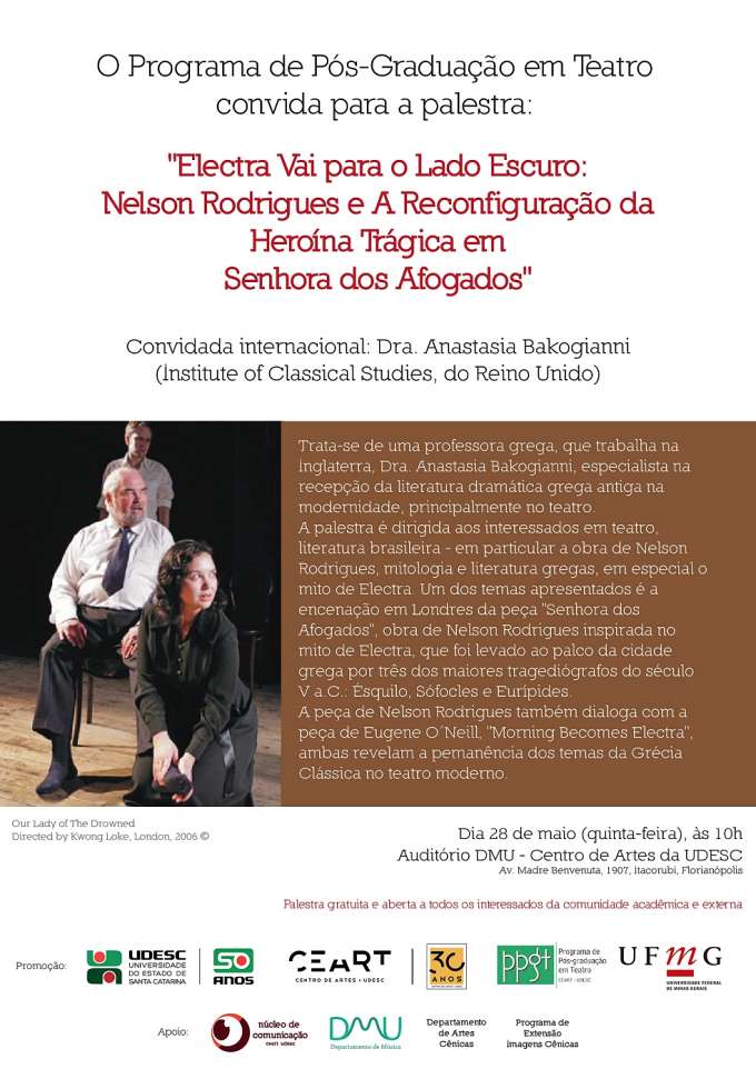Palestra gratuita com convidada internacional sobre peça de Nelson Rodrigues