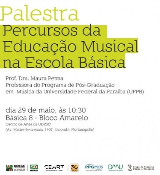 Palestra gratuita sobre educação musical na escola básica