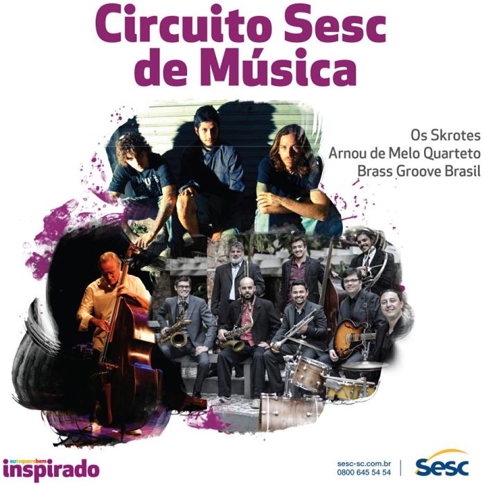 Shows gratuitos com Brass Groove Brasil, Arnou de Melo Quarteto e Os Skrotes