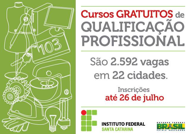 Inscrições para 2.592 vagas em cursos gratuitos de qualificação profissional