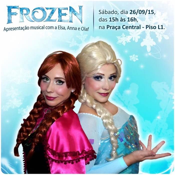 Apresentação musical gratuita dos personagens do filme "Frozen"