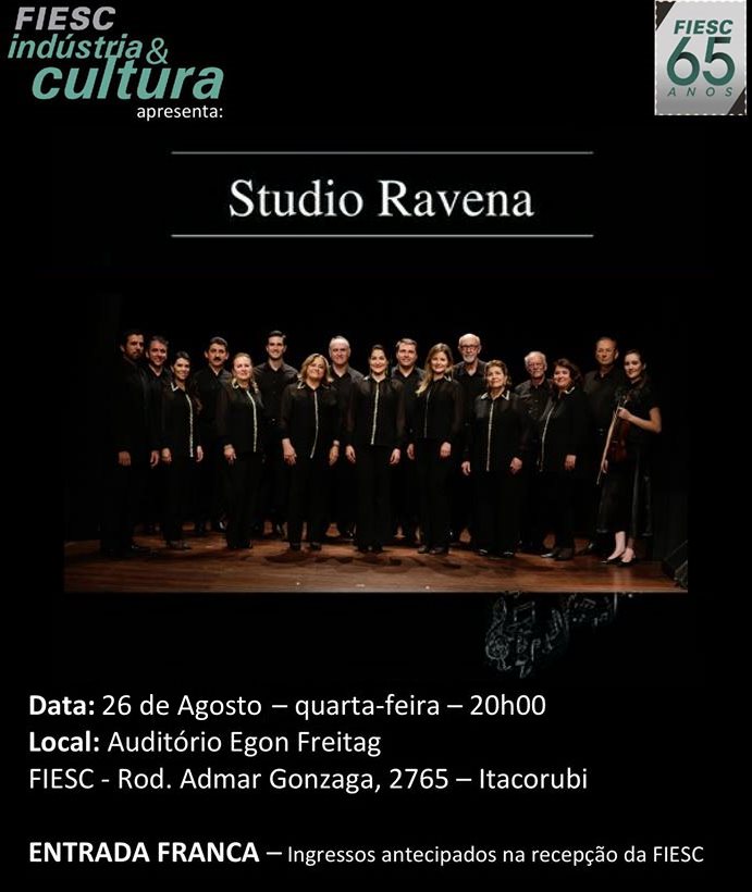 Concerto gratuito do Coro Studio Ravena - FIESC Indústria e Cultura