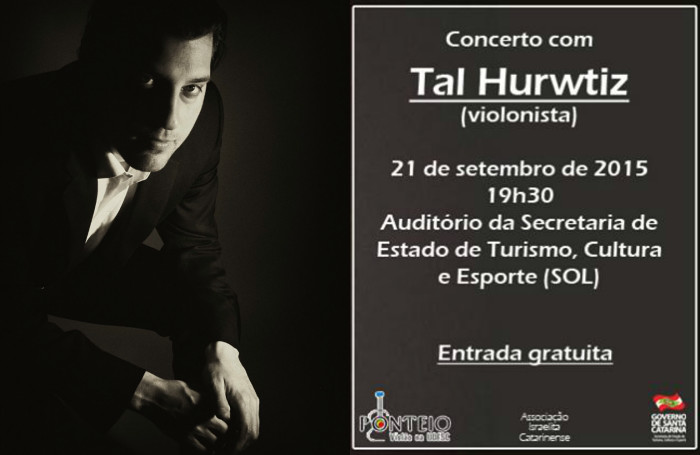 Concerto gratuito e masterclass com violonista Tal Hurwitz