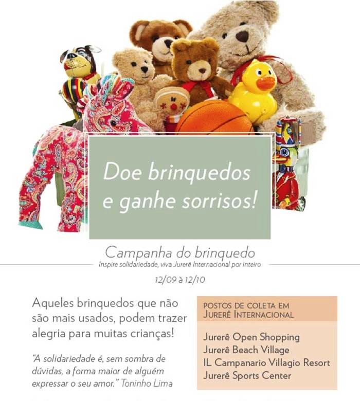 Campanha de doação de brinquedos em Jurerê Internacional