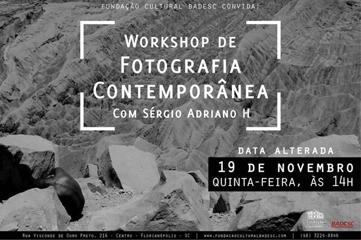 Workshop gratuito de Fotografia Contemporânea, com Sérgio Adriano H