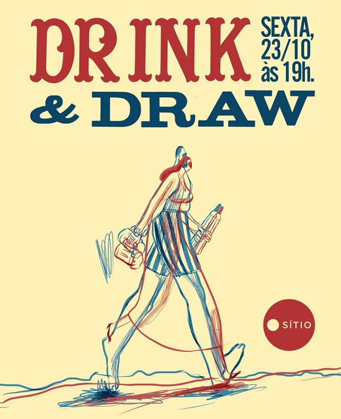 Drink & Draw - desenhar e beber, com João Aires e Lese Pierre, nO Sitio
