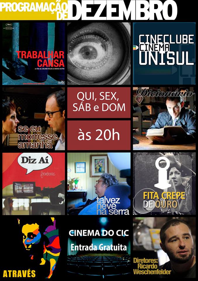 Cinema do CIC - Programação do mês de dezembro