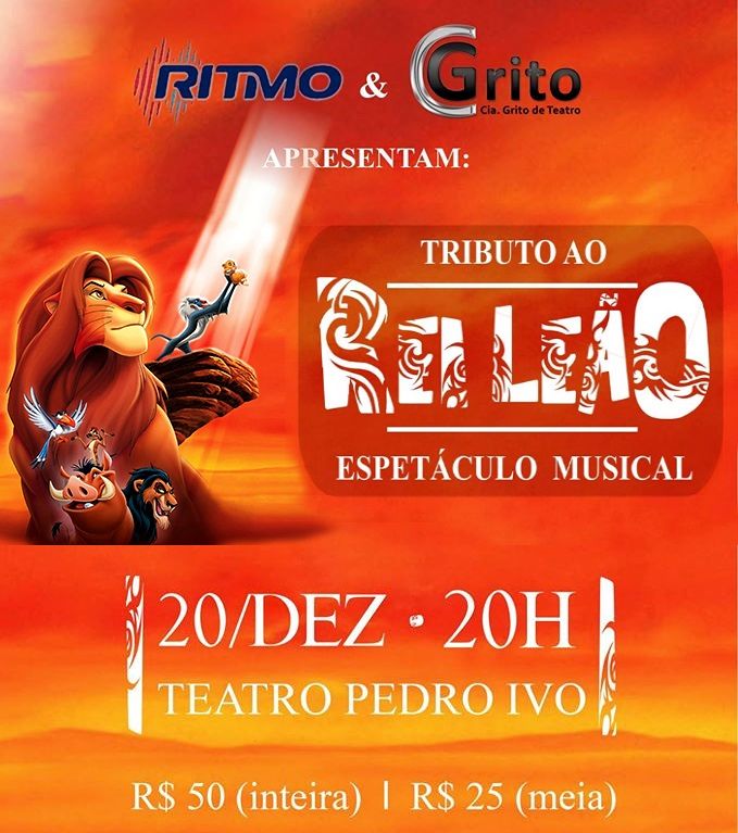 Espetáculo Musical "Tributo ao Rei Leão" da RITMO Floripa e Cia Grito