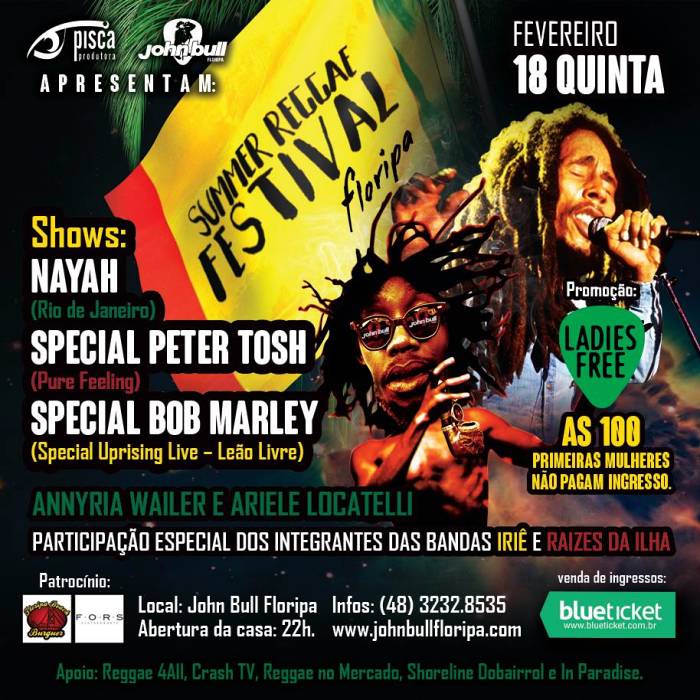 Summer Reggae Festival Floripa com entrada gratuita para mulheres