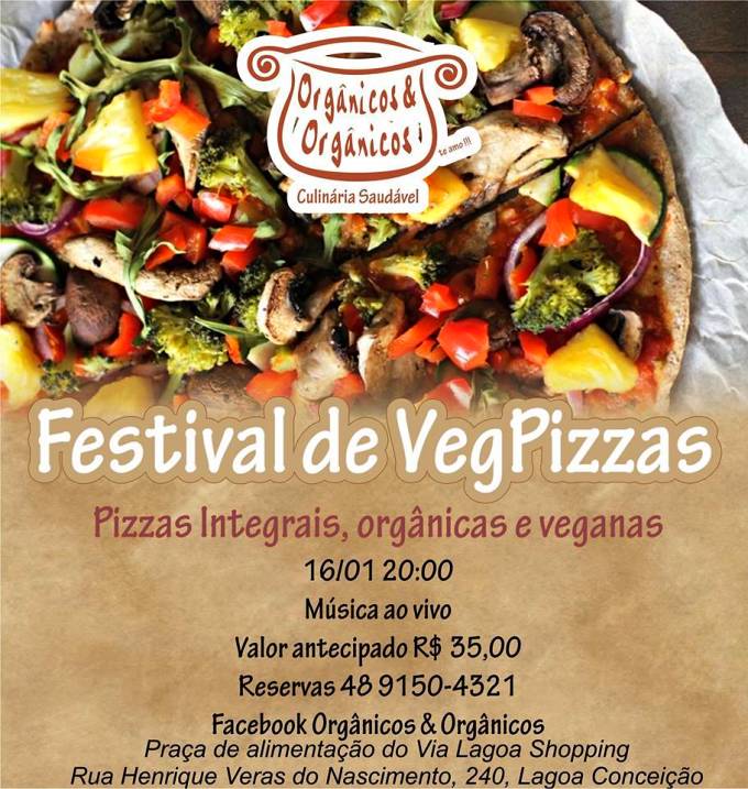 Festival de VegPizzas na Lagoa com pizzas veganas, integrais e organicas