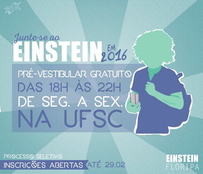 Inscrições para Pré-Vestibular Gratuito do Einstein Floripa 2016