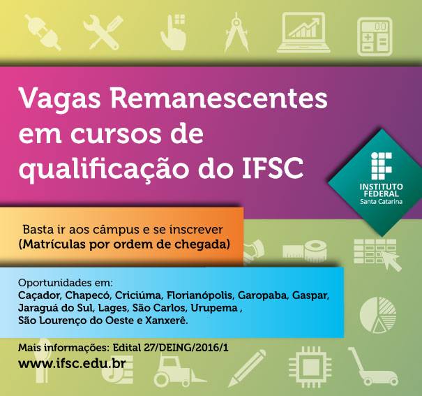 Inscrições para 62 vagas em curso gratuito de Educação a distânica no IFSC