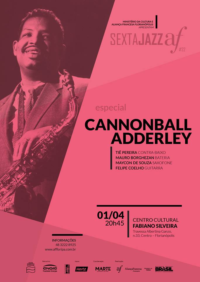 Sexta Jazz AF de abril homenageia o saxofonista Cannonball Adderley