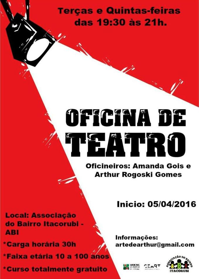 Oficinas de Teatro gratuitas no Itacoburi