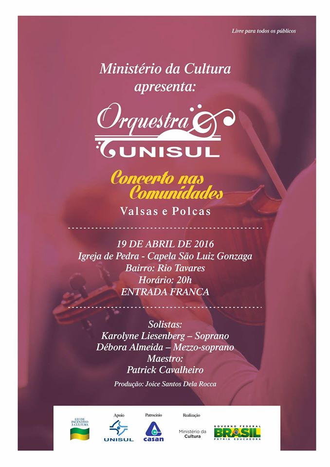Orquestra Unisul apresenta concerto gratuito de Valsas e Polcas