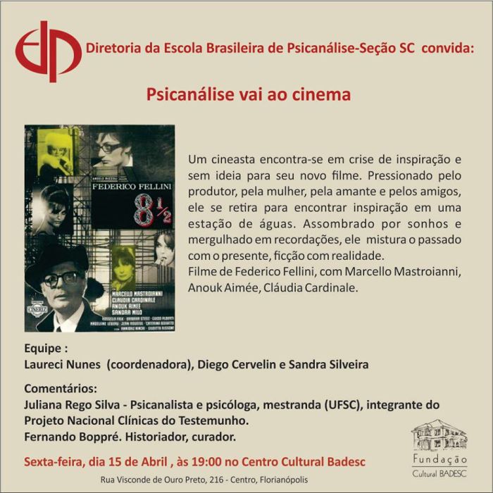 Cineclube Badesc exibe "8 ½" (1963) de Federico Fellini