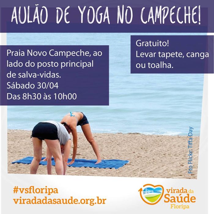 Aulão gratuito de Yoga na praia do Campeche - Virada da Saúde Floripa