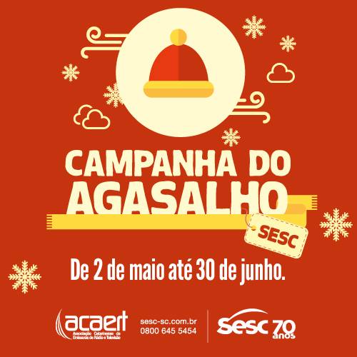 Sesc lança Campanha do Agasalho 2016 "Ajude a esquentar o inverno de quem precisa"