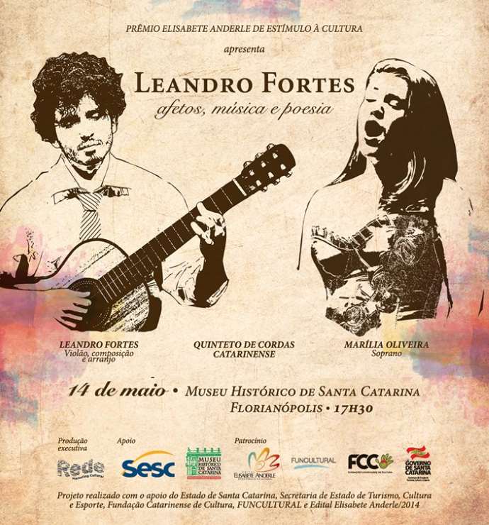 Leandro Fortes apresenta poemas musicados de Cruz e Sousa no jardim do Palácio