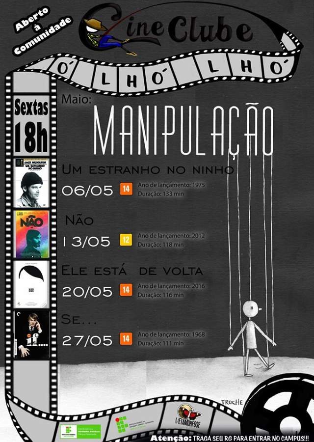 Ciclo Manipulação na programação do mês de maio do Cineclube Ó Lhó Lhó