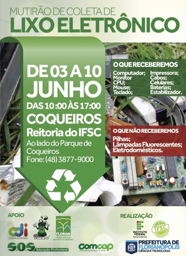 Mutirão de Coleta de Lixo Eletrônico especial da Semana do Meio Ambiente