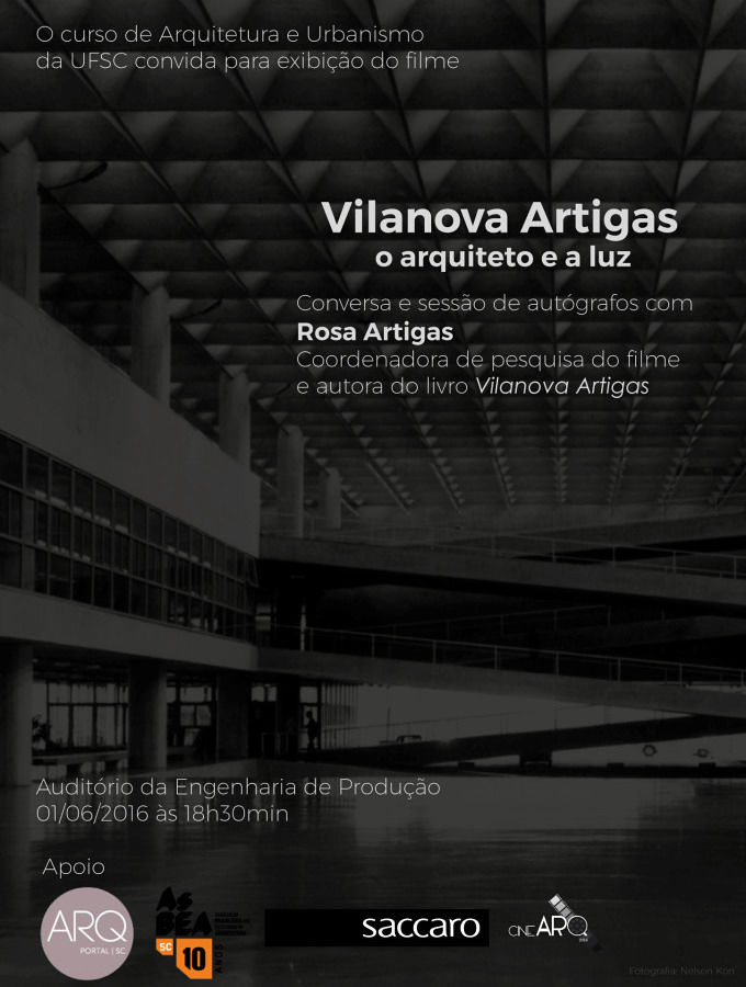 Exibição de filme e lançamento de livro sobre o arquiteto Vilanova Artigas