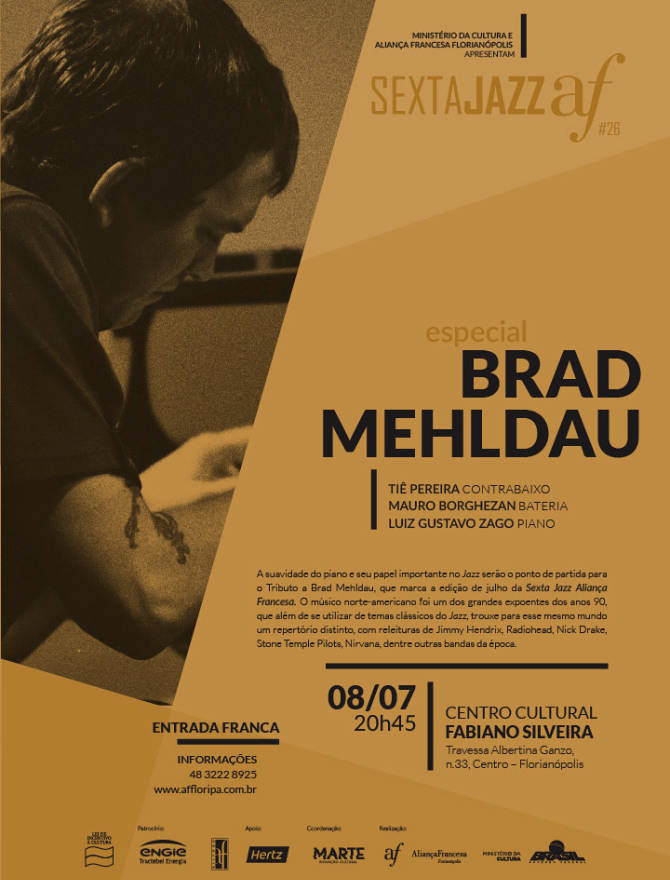 Sexta Jazz AF homenageia pianista Brad Mehldau