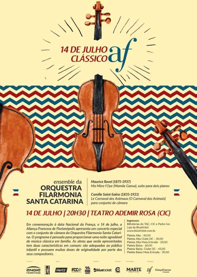 Concerto da Orquestra Filarmonia Santa Catarina celebra o dia da França