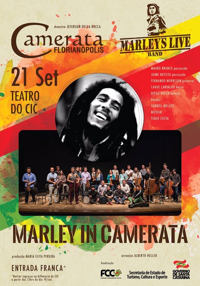 Marley In Camerata homenageia Bob Marley em concerto gratuito