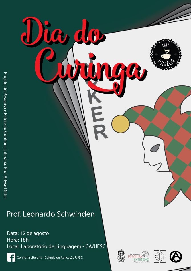 Café Literário apresenta "O Dia do Curinga", com professor Leonardo Schwinden