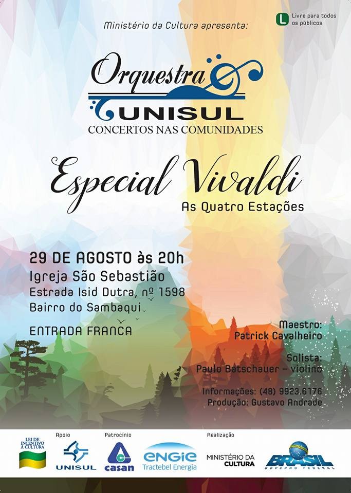 Orquestra Unisul apresenta concerto gratuito com obras de Vivaldi