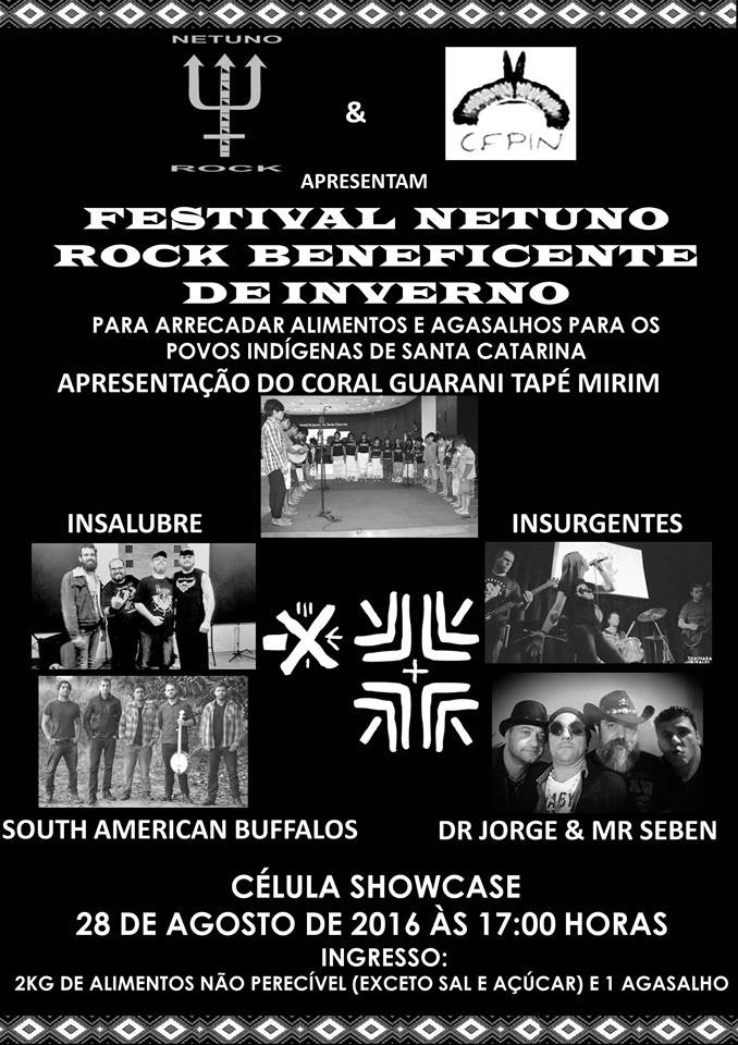 Festival Netuno Rock Beneficente de Inverno com artistas indígenas e bandas da cidade