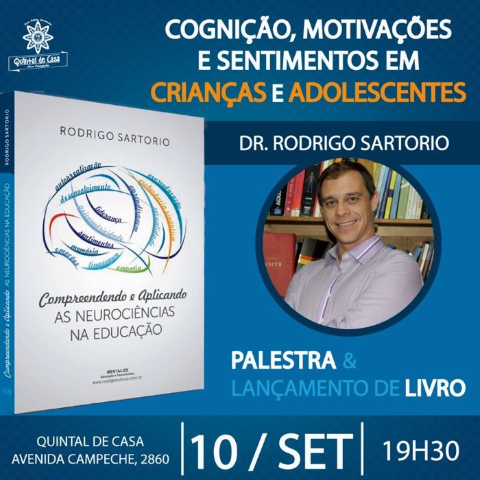 Palestra e lançamento do livro sobre crianças e adolescentes com Dr. Rodrigo Sartorio