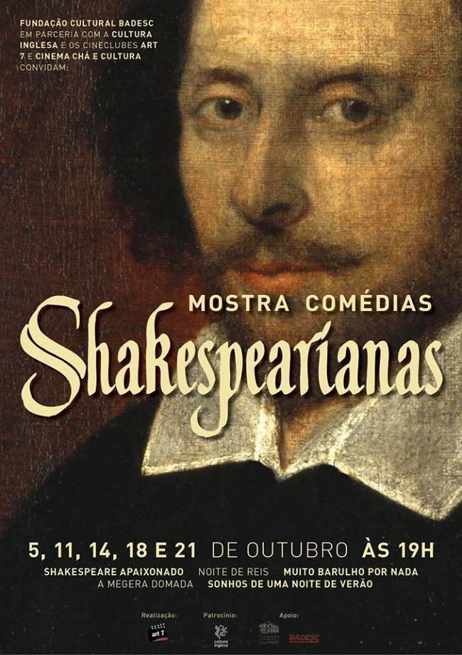 Mostra gratuita de Comédias Shakespearianas em homenagem aos 400 anos de morte do dramaturgo