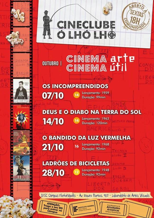 Ciclo Cinema Arte Cinema Útil comemora 2 anos de Cineclube Ó Lhó Lhó