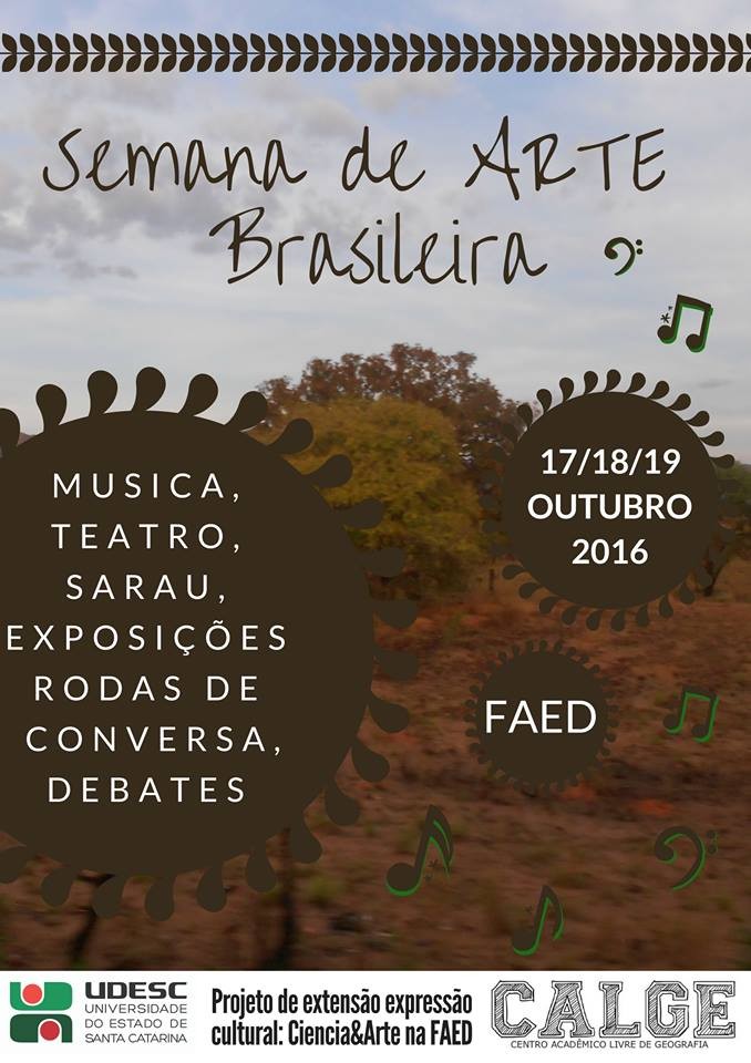 Semana de Arte Brasileira da Faed Udesc com música, teatro e poesia