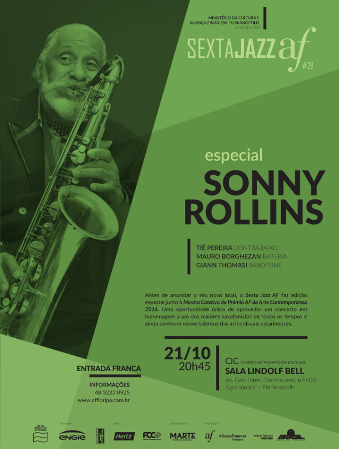 Edição especial da Sexta Jazz AF homenageia Sonny Rollins