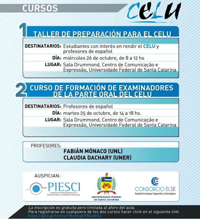 Inscrições para cursos gratuitos do Certificado de Español Lengua y Uso