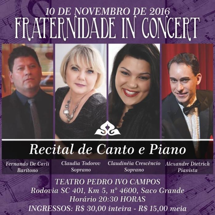 3ª edição do Recital de Canto e Piano "Fraternidade in Concert"