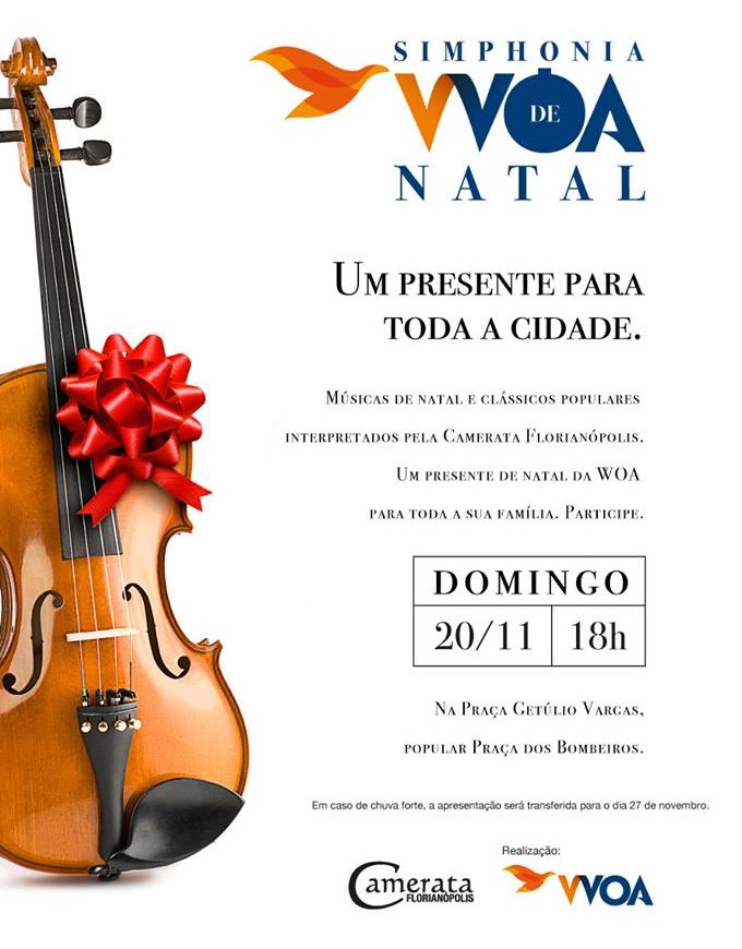 Concerto de Natal gratuito a céu aberto com Camerata Florianópolis