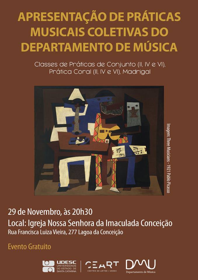 Concerto gratuito das Práticas Musicais Coletivas com alunos da Udesc