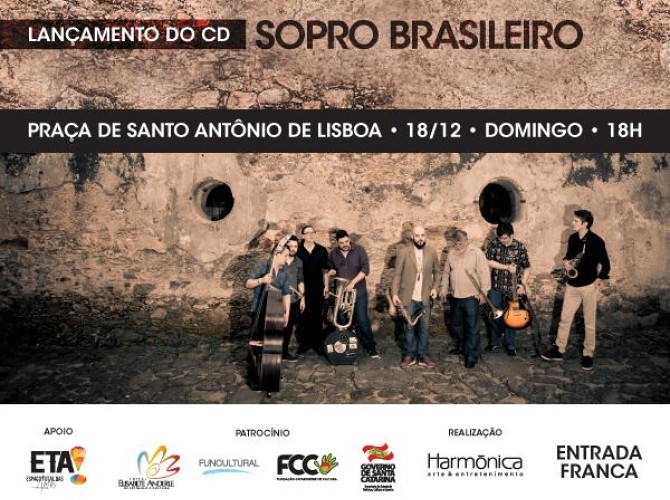 Brass Groove Brasil lança CD "Sopro Brasileiro" em show gratuito ao ar livre