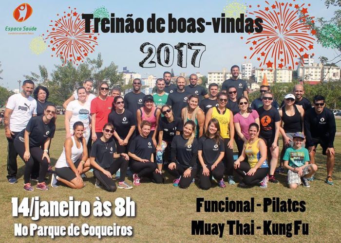 Treinão de boas-vindas 2017 ao ar livre no Parque de Coqueiros